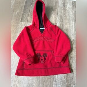 VTG Disney Mickey Mouse Sweatshirt Toddler Size 18-24 Mo Red Black Fuzzy Soft